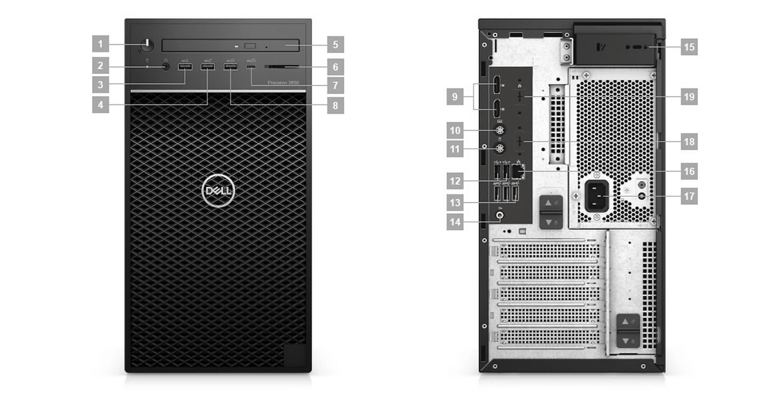 Comparison between HP Z2 G8 Tower, Dell precision T3650 and Thinkstation P350 Precision