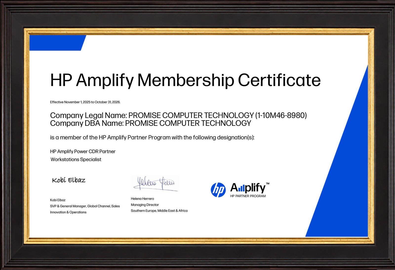 HP Workstation Certificate