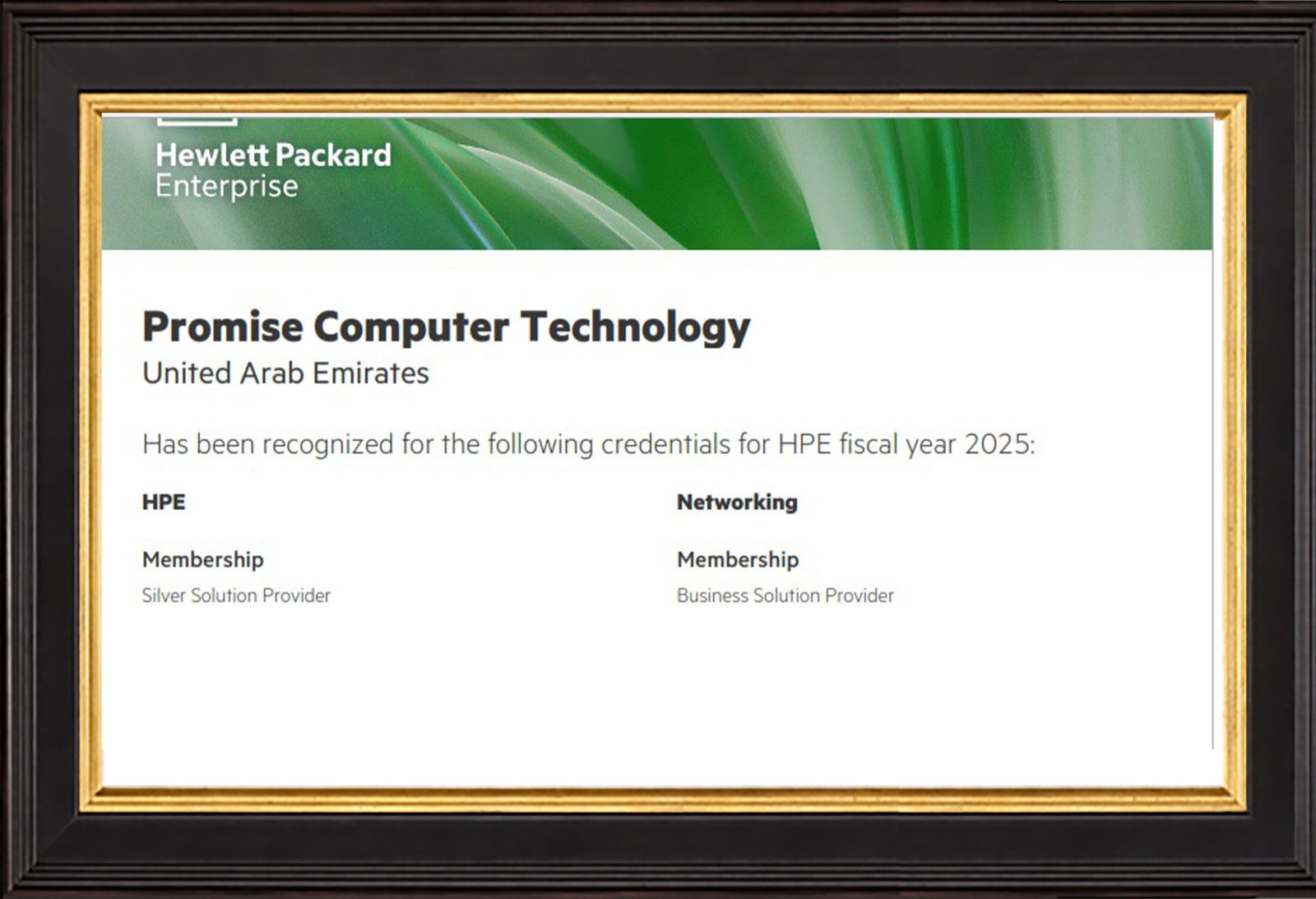 HPE Partner Certificate