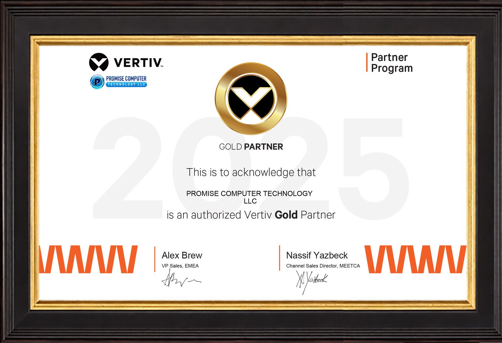 Vertiv Certificate
