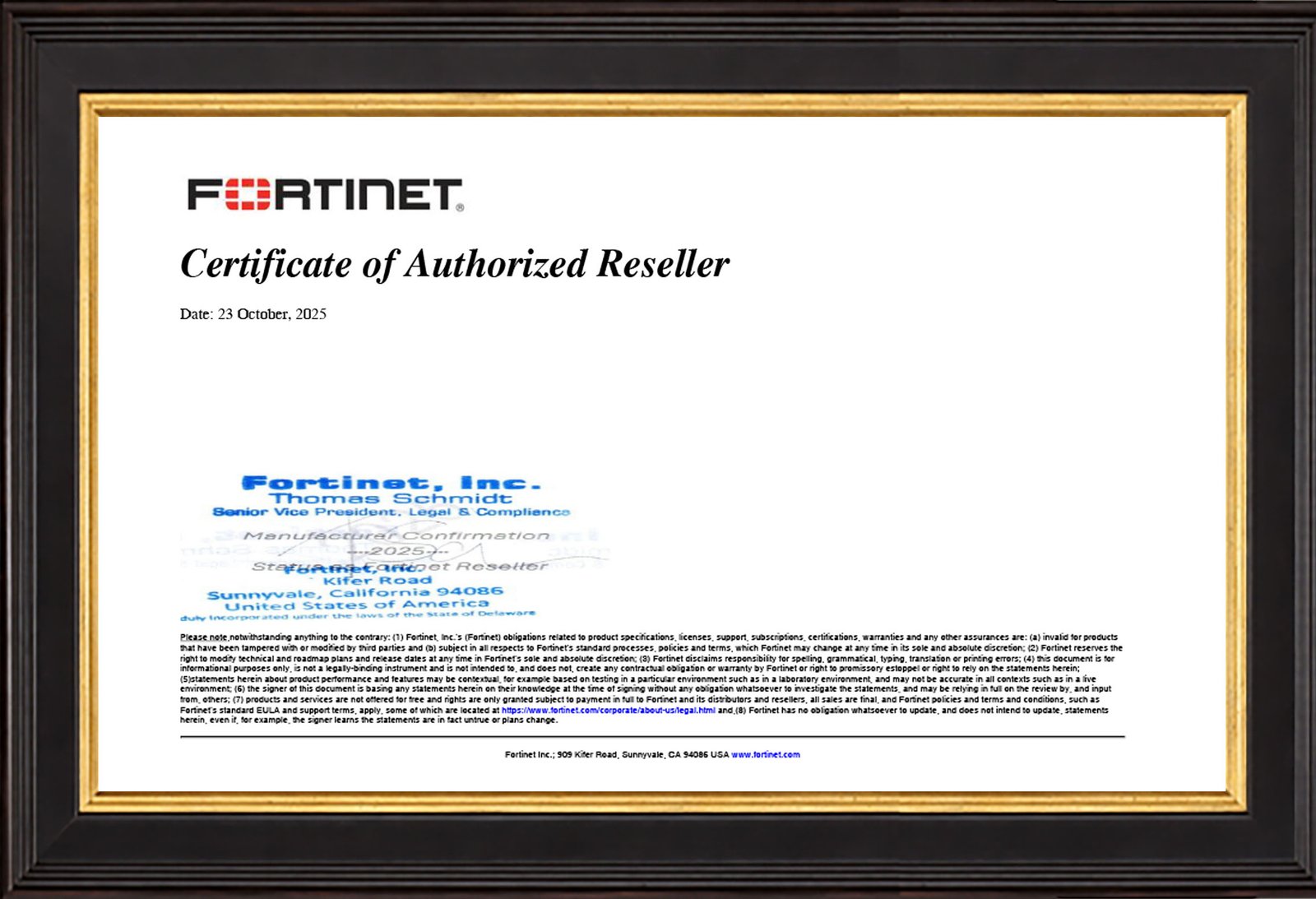 Fortinet Certificate
