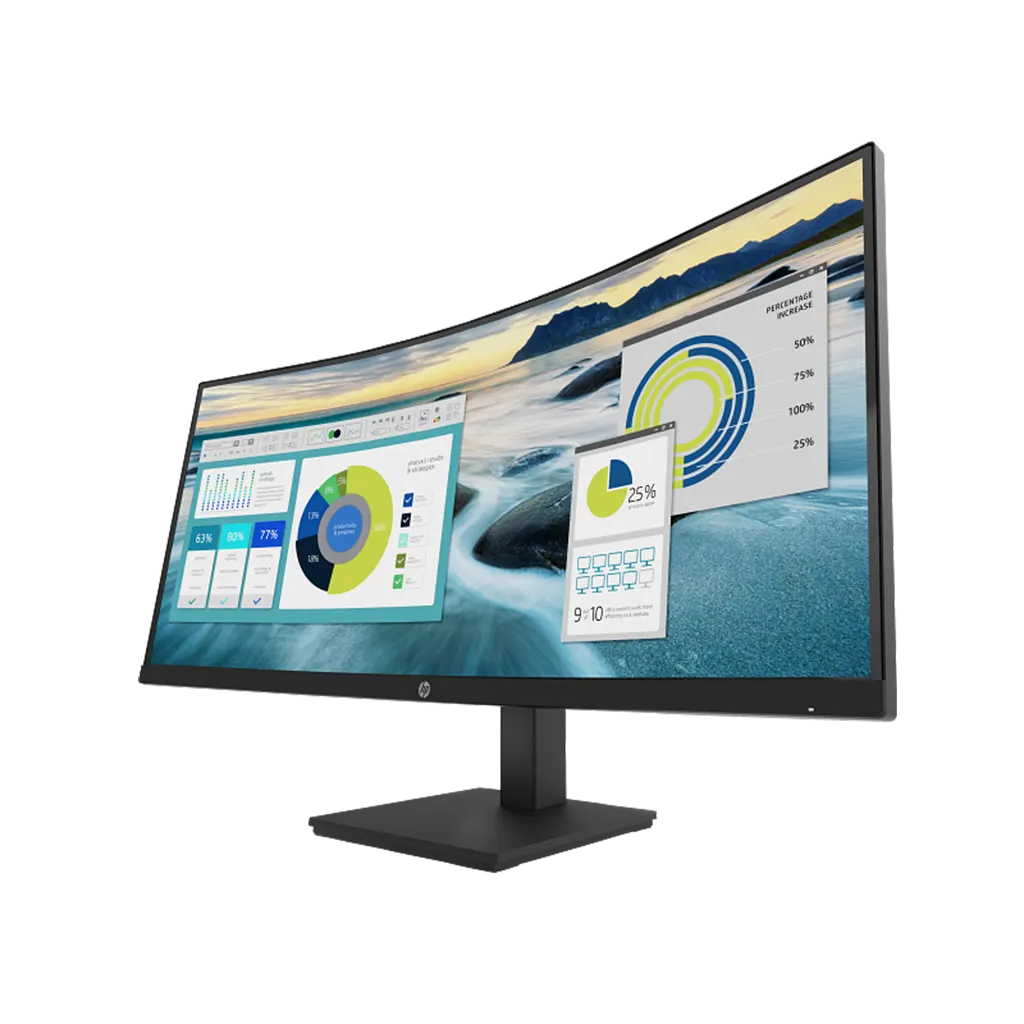 HP P34hc G4 WQHD USB-C Curved Monitor - 1