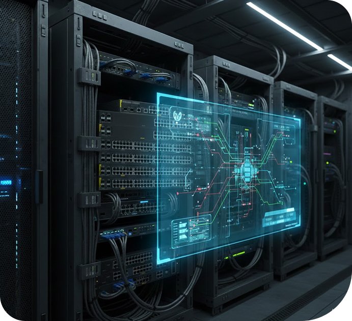 Server Racks with Digital Overlay