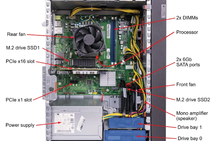 Internal view of ThinkSystem ST45 V3
